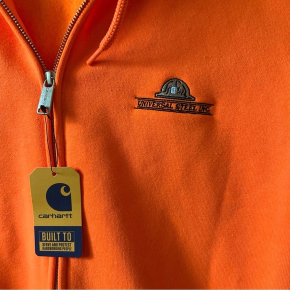 Carhartt Orange Zip-Up Hoodie - Picture 2 of 6